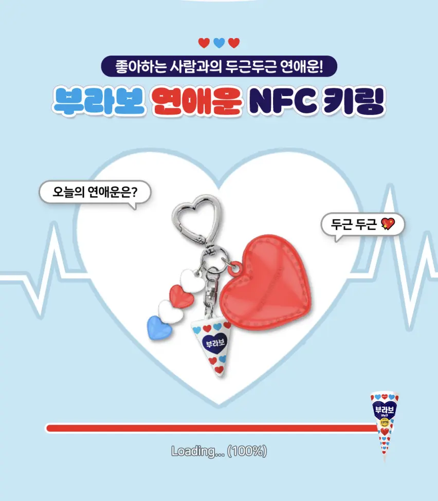 두근두근 부라보콘 연애운 NFC 키링